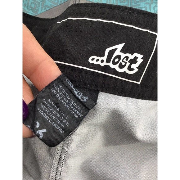 Lost Unfiltered Board Shorts Men's 36 Swim Trunks Blue Drawstring Pocket - Picture 7 of 11